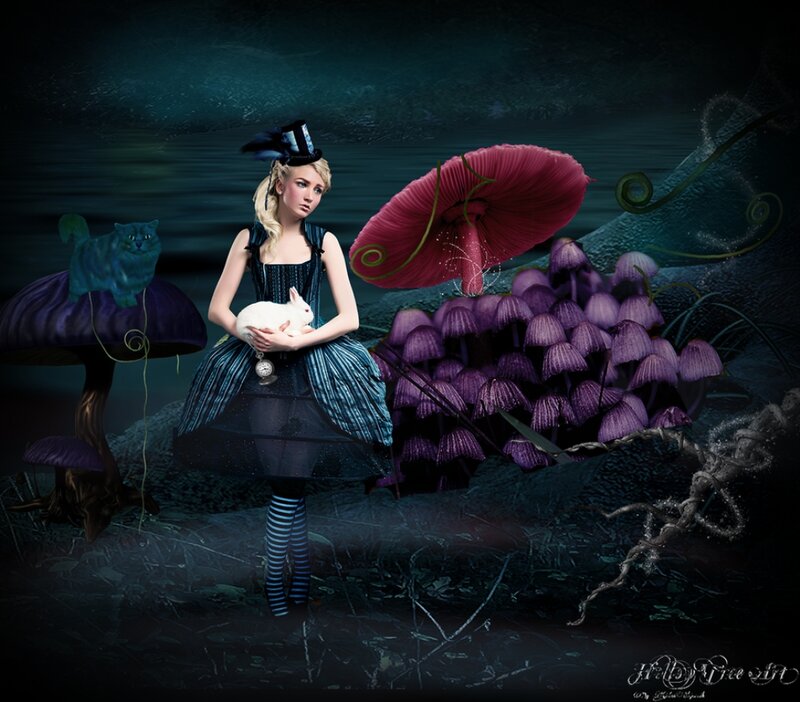 Girl in Dark Forest — Purple