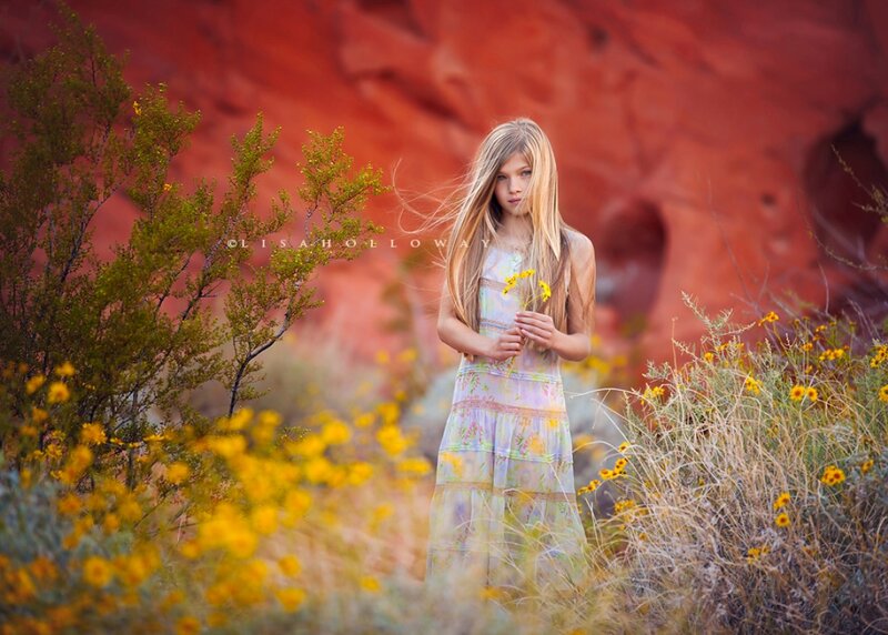 Girl in Desert Landscape