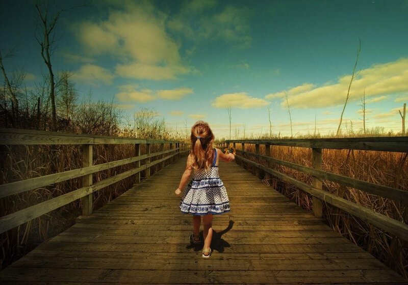 Girl in Dress Walking