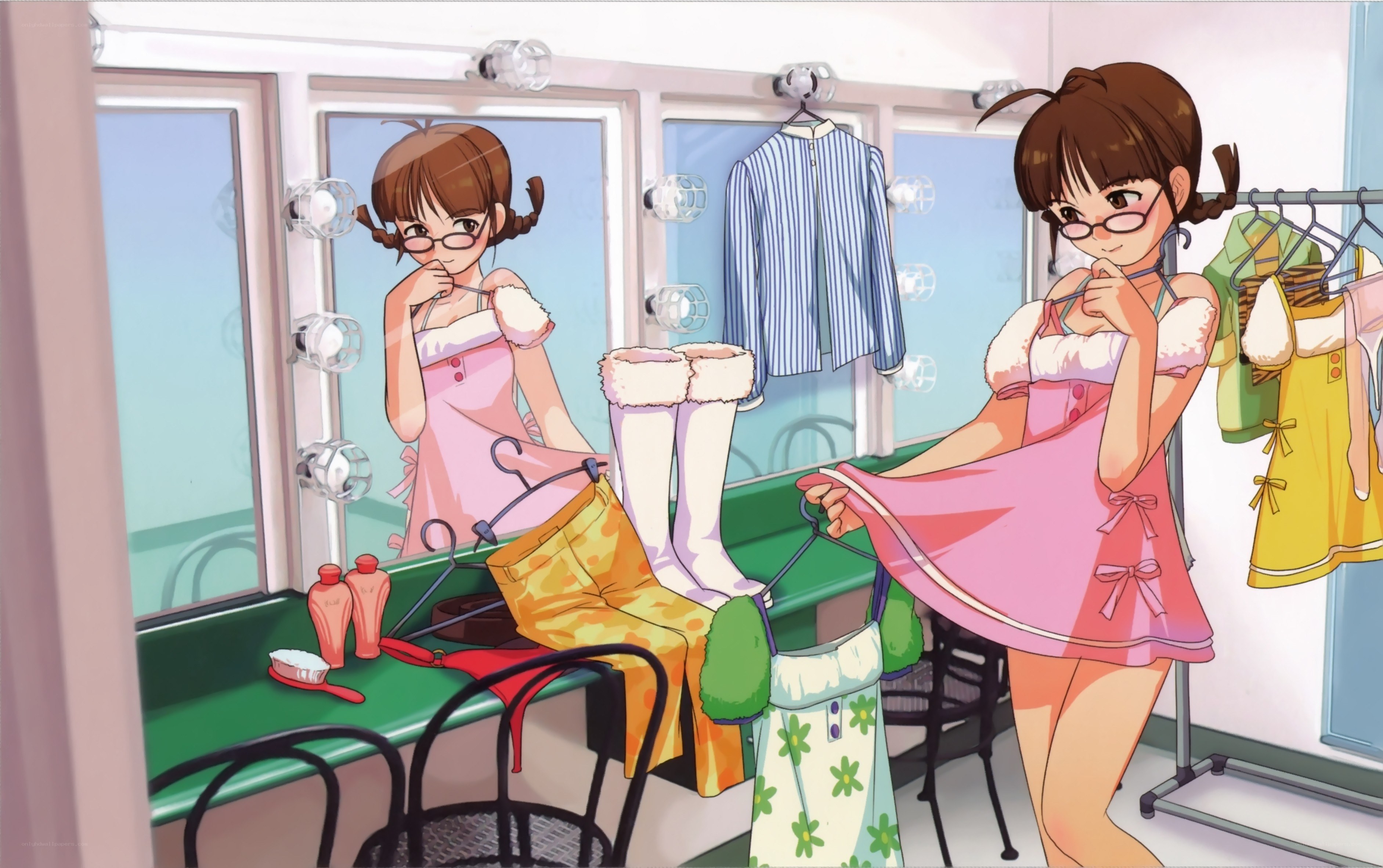 girl in dressing room