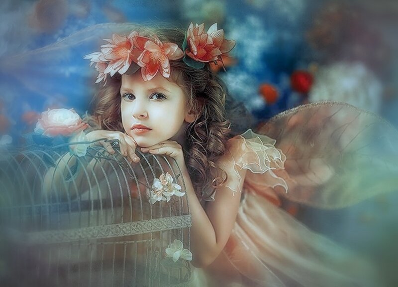 Girl in Fairy Costume — Blue, Dreamy