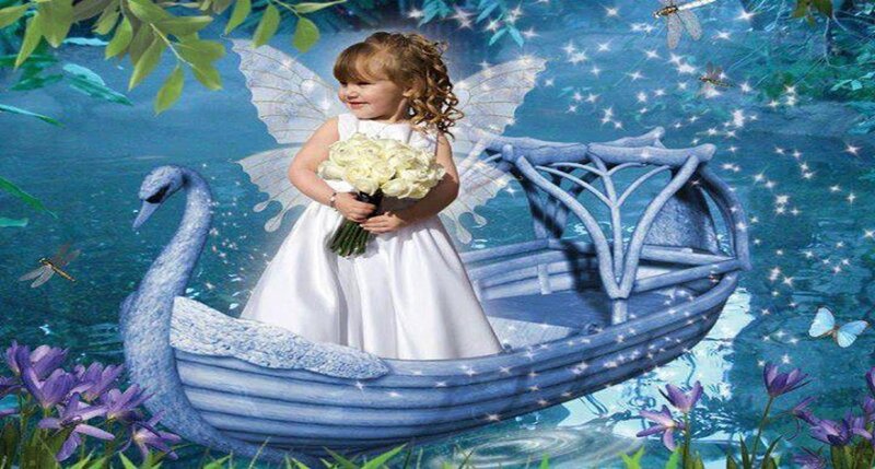 Girl in Fairy Costume — Blue, Magical, Night