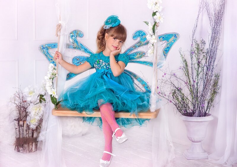 Girl in Fairy Costume — Blue, Whimsical