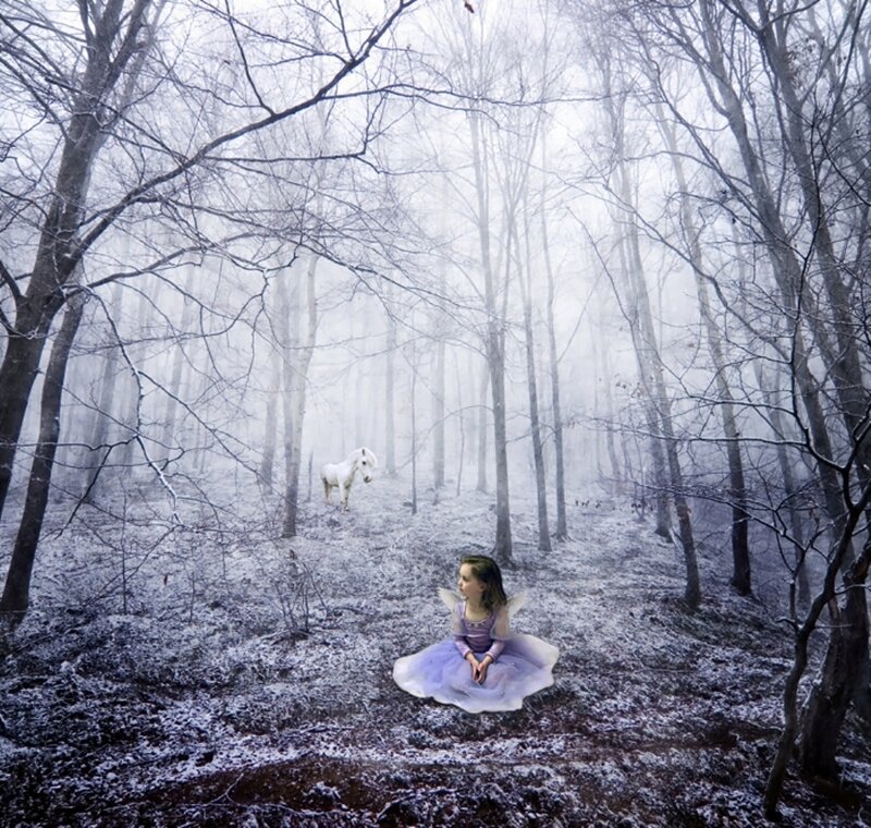 Girl in Fairy Costume — White, Mystical