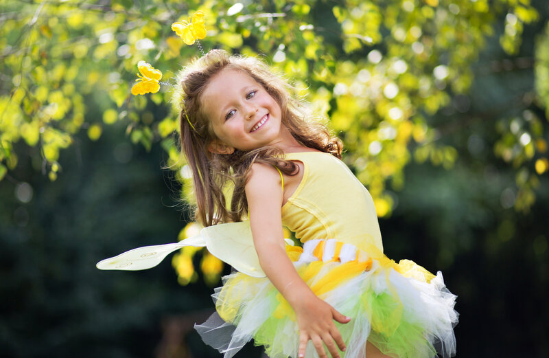 Girl in Fairy Costume — Yellow, Playful
