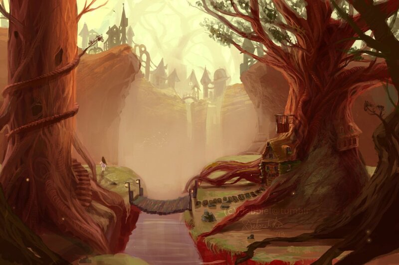 Girl in Fantasy Forest — Brown