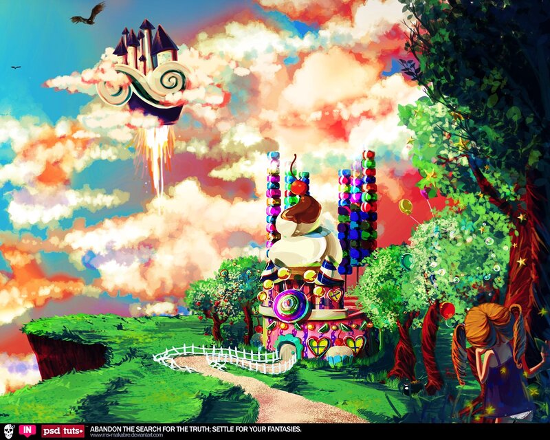 Girl in Fantasy Landscape