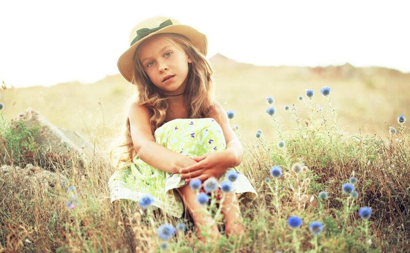 Girl in Field — Green