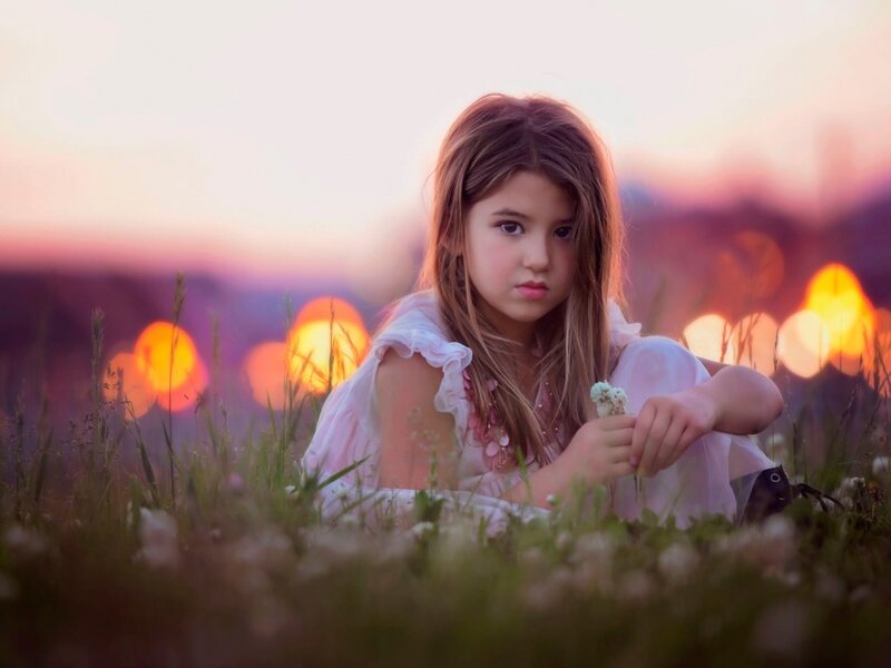 Girl in Field — Pink