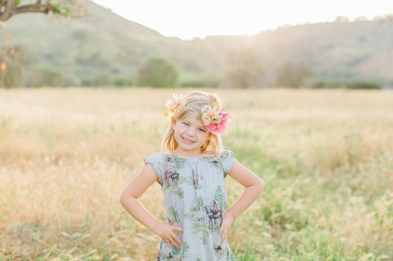 Girl in Field with Flower Crown