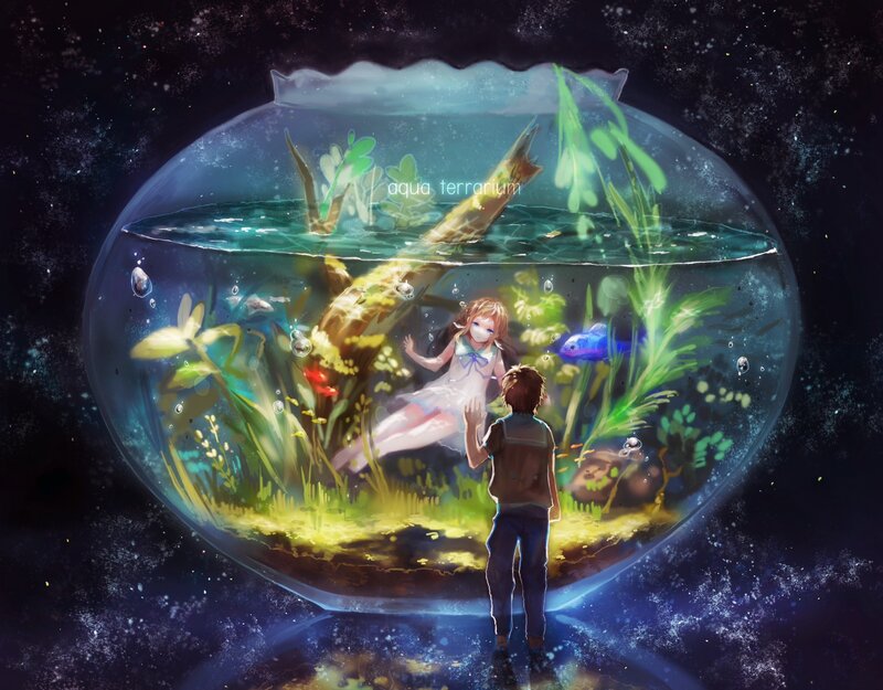 Girl in Fishbowl — Blue