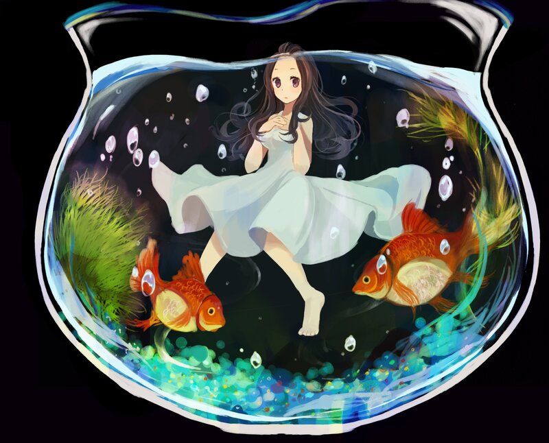 Girl in Fishbowl — White