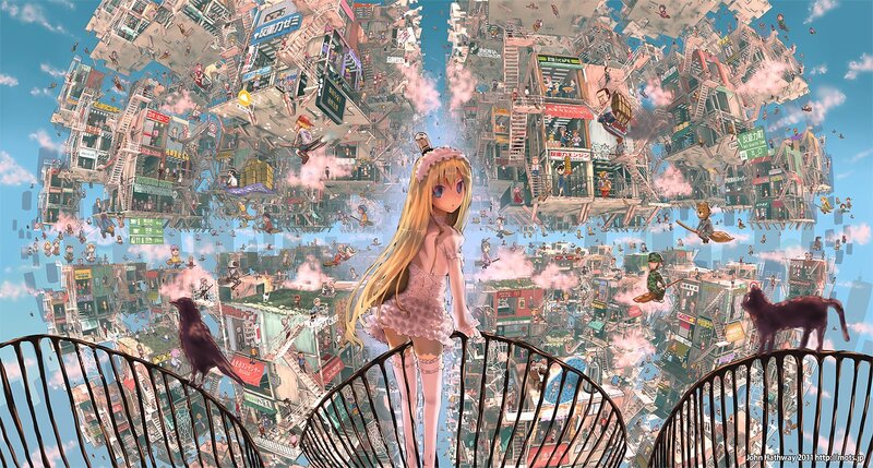 girl in floating city
