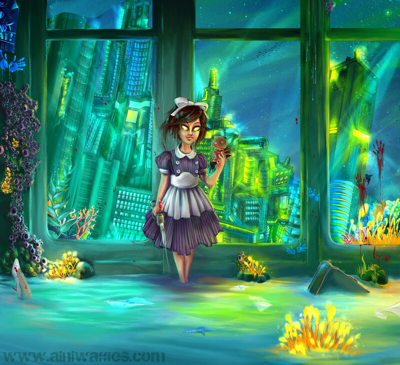 Girl in Flooded City