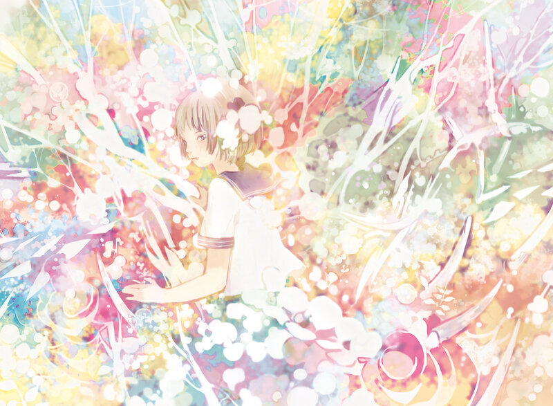 Girl in Floral Background