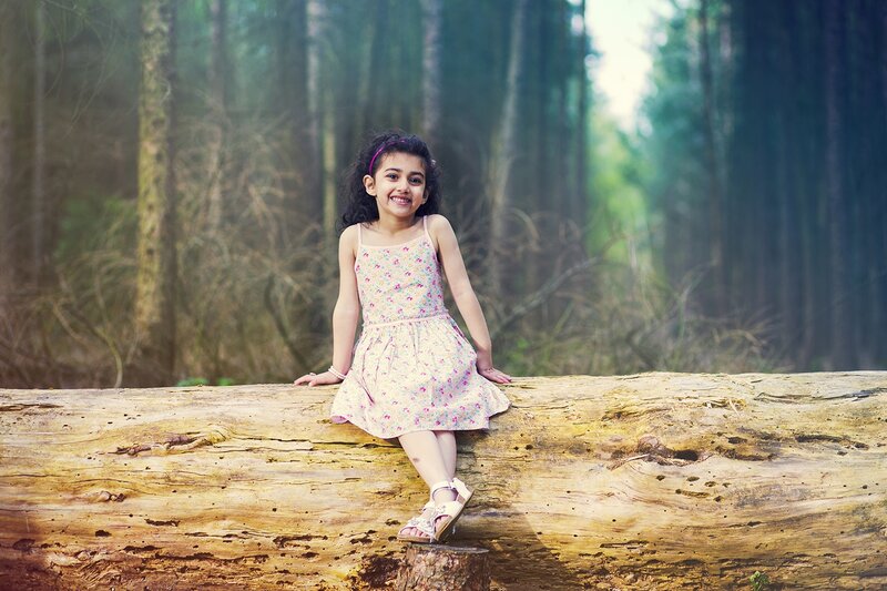 Girl in Floral Dress — Yellow, Serene