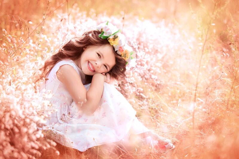 Girl in Flower Crown — Pink