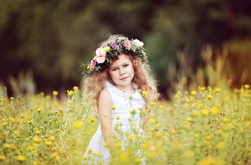 Girl in Flower Crown — Yellow, Serene