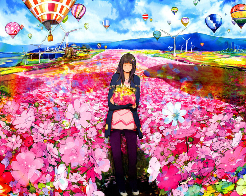 Girl in Flower Field — Pink