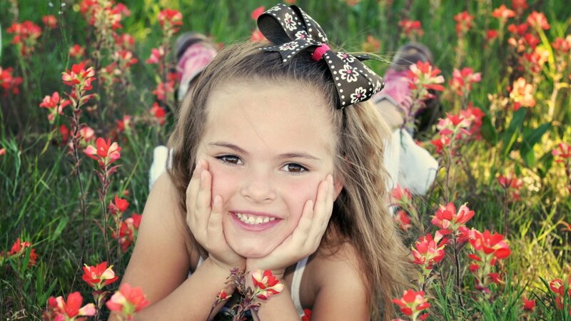 girl in flower field