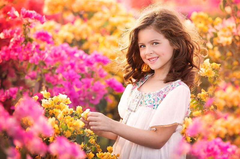 Girl in Flower Garden — Pink