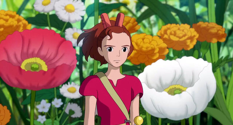 Girl in Flower Garden — Red