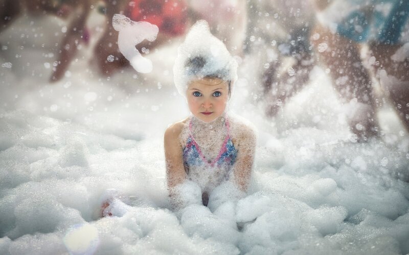 Girl in Foam Bath