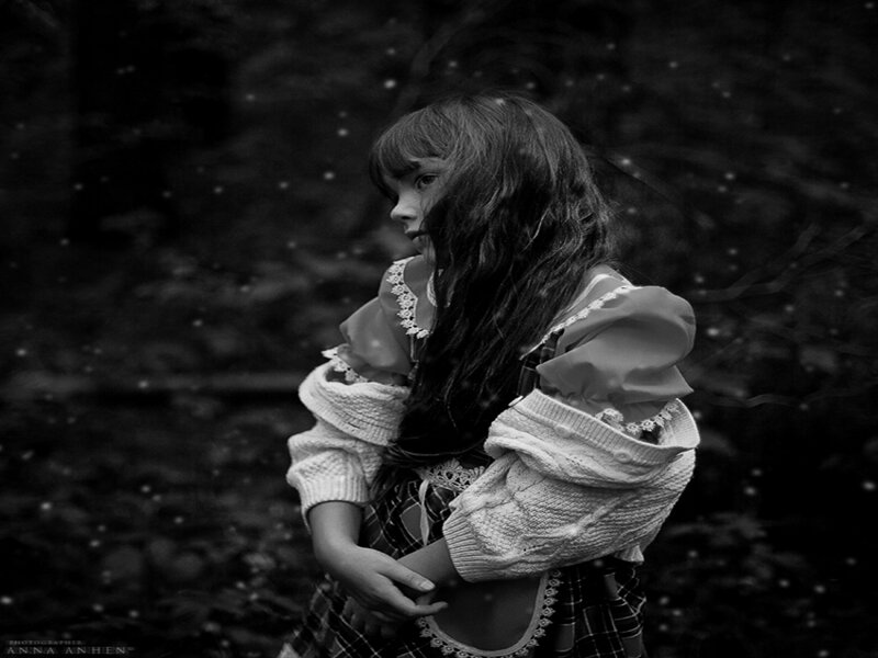 Girl in Forest — Black