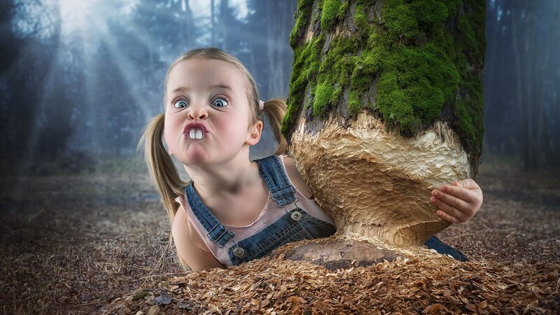 Girl in Forest — Green, Dramatic, Morning