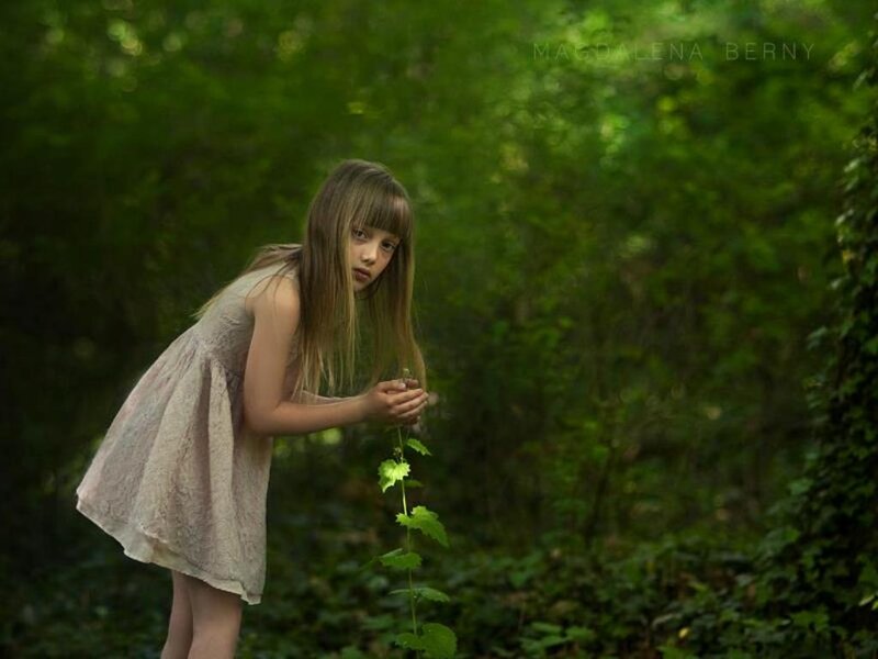 Girl in Forest — Green, Serene, Afternoon, Photograph