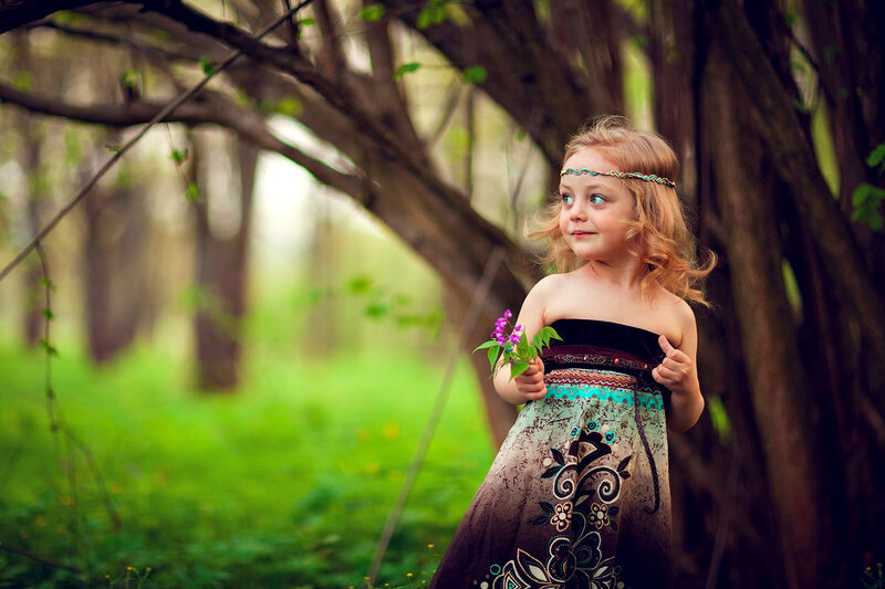 Girl in Forest — Green, Serene, Spring
