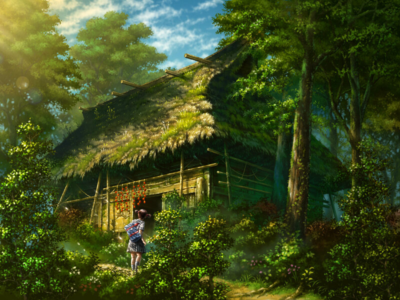Girl in Forest — Green