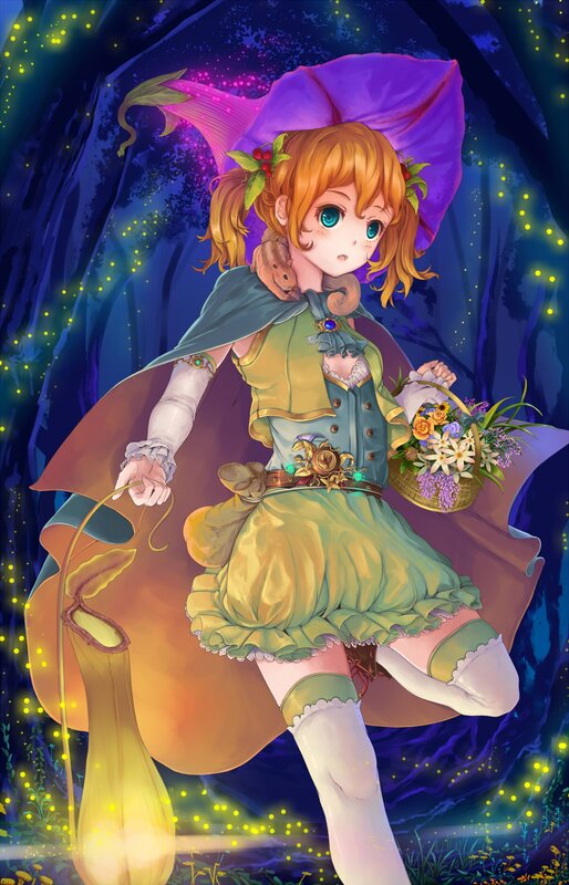 girl in forest with flowers