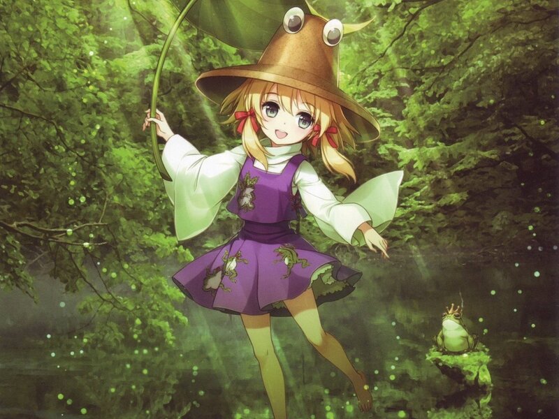 girl in forest with frog hat