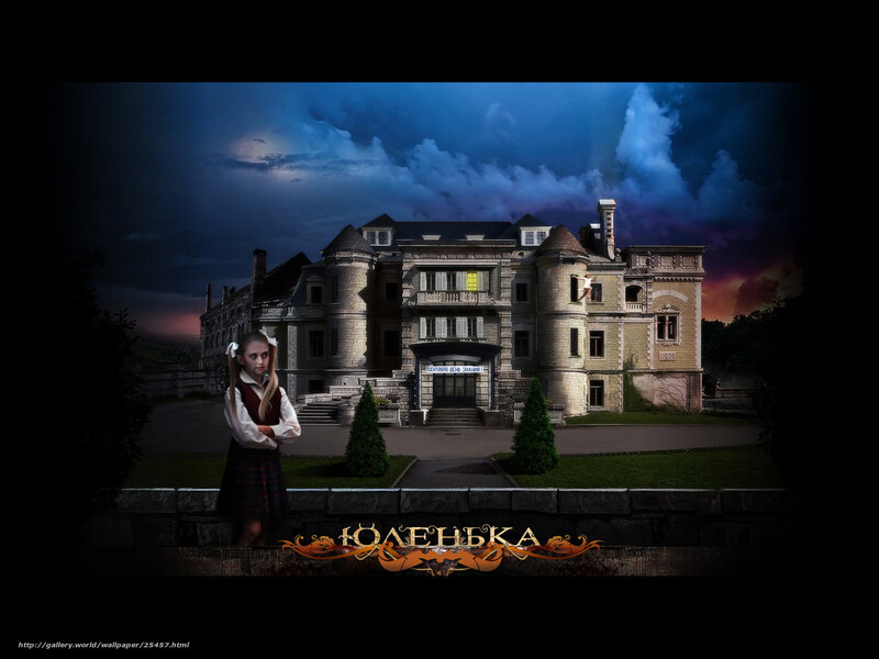 Girl in front of a castle