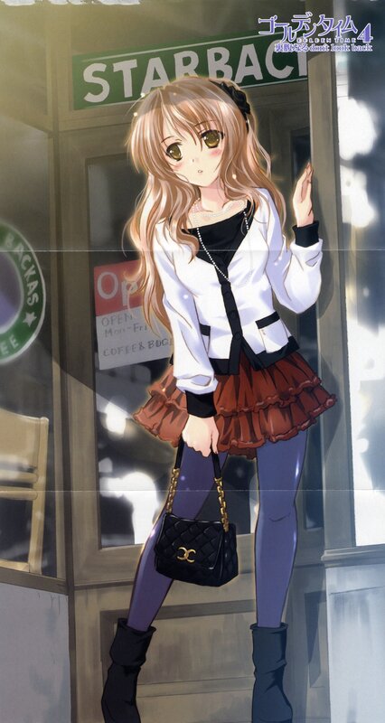 girl in front of coffee shop