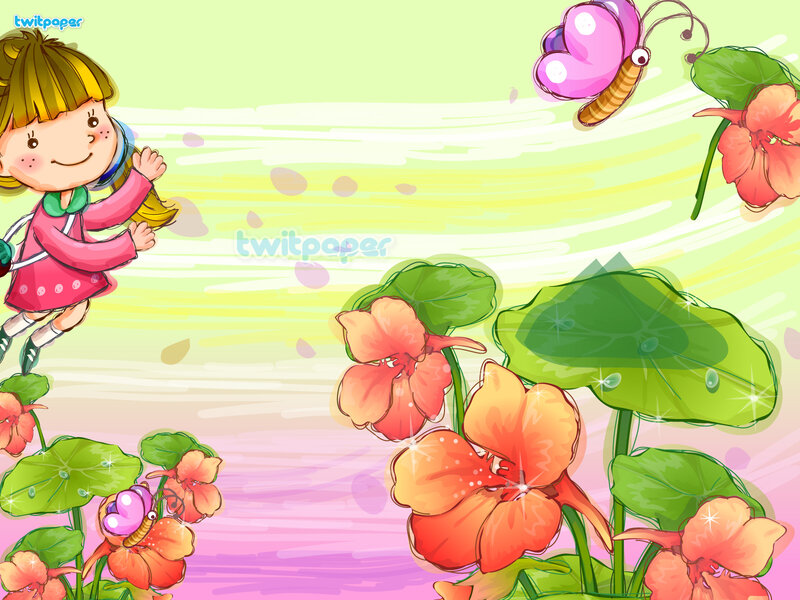 Girl in Garden — Green, Playful
