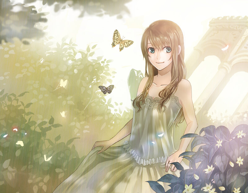 Girl in Garden — Green