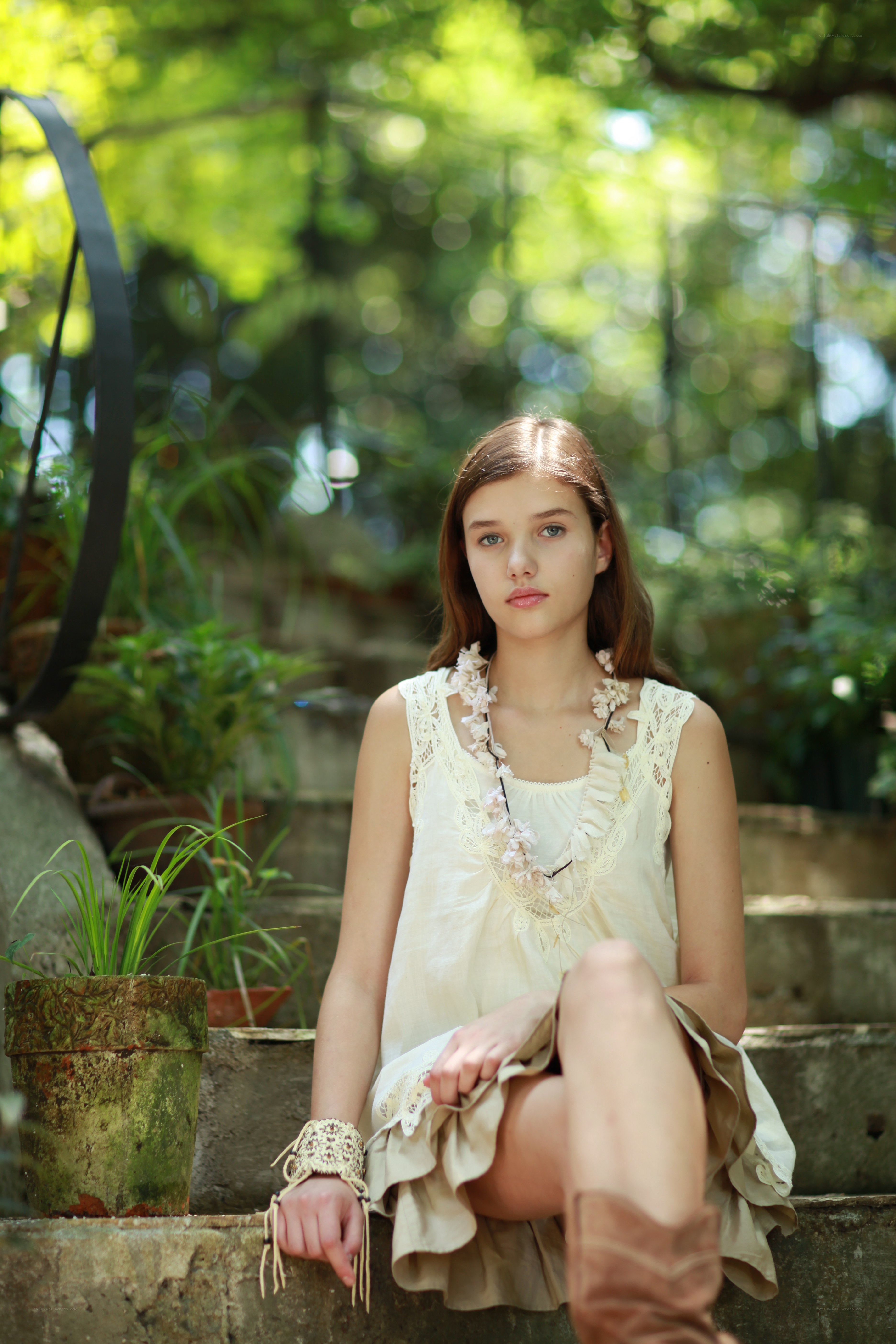 Girl in garden setting