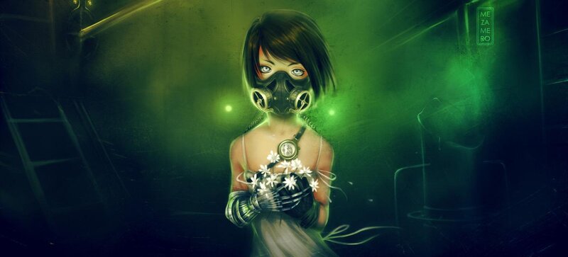 Girl in Gas Mask