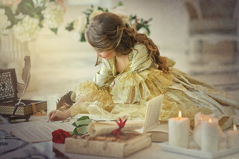 Girl in Golden Dress — Gold, Serene