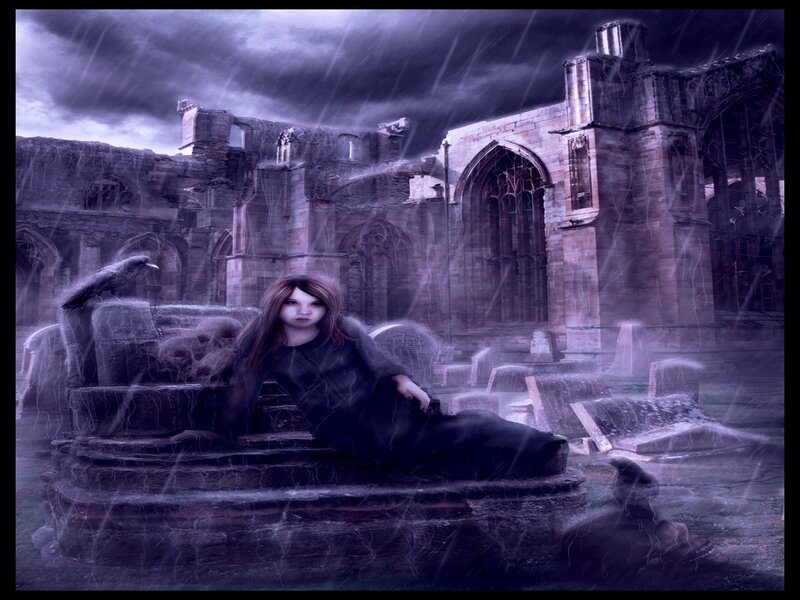 Girl in Graveyard