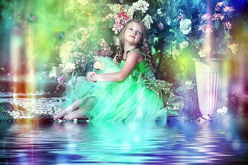 Girl in Green Dress — Dreamy, Digital Art