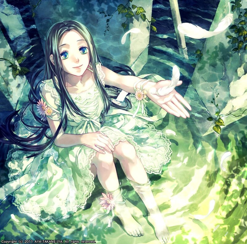 Girl in Green Dress — Serene, Anime