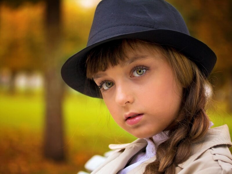 Girl in Hat and Coat