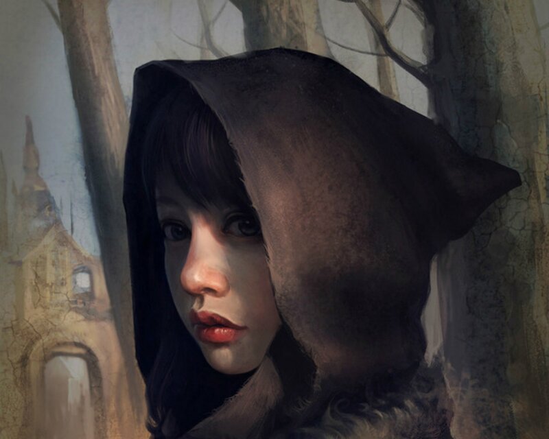 Girl in Hooded Cloak — Brown