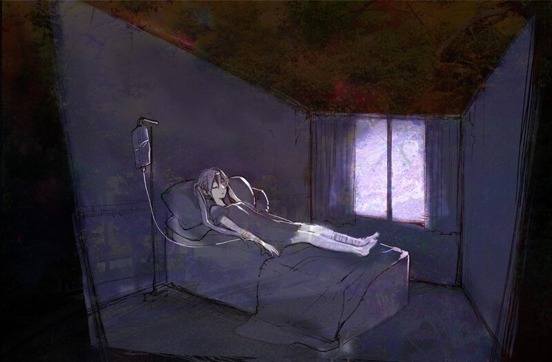 Girl in Hospital Bed