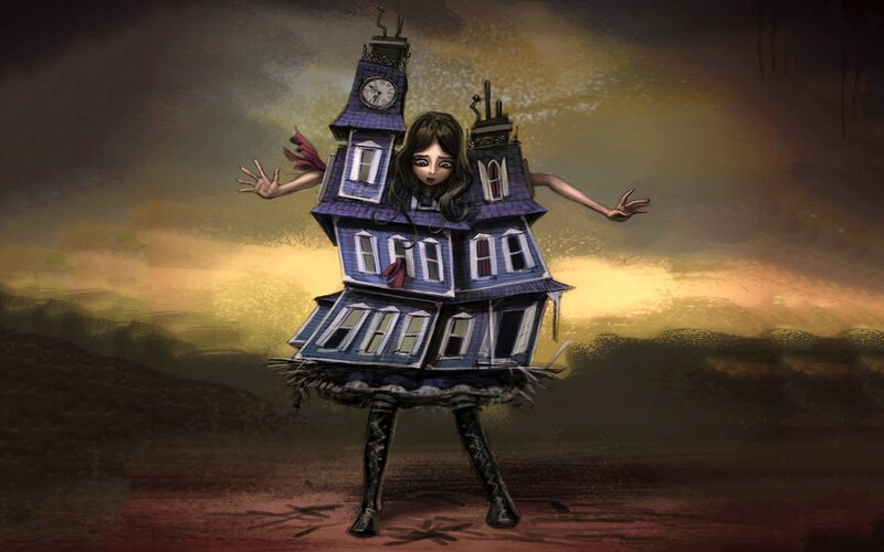 Girl in House Costume
