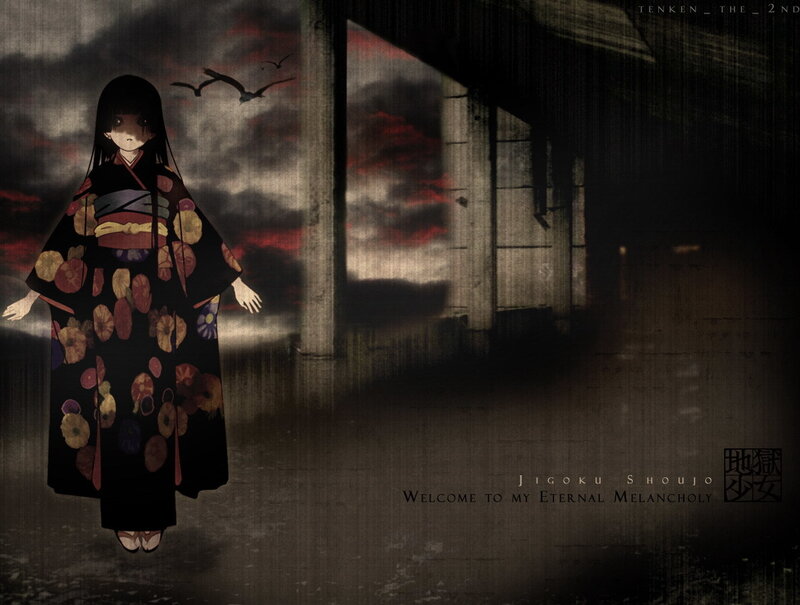 girl in kimono under bridge