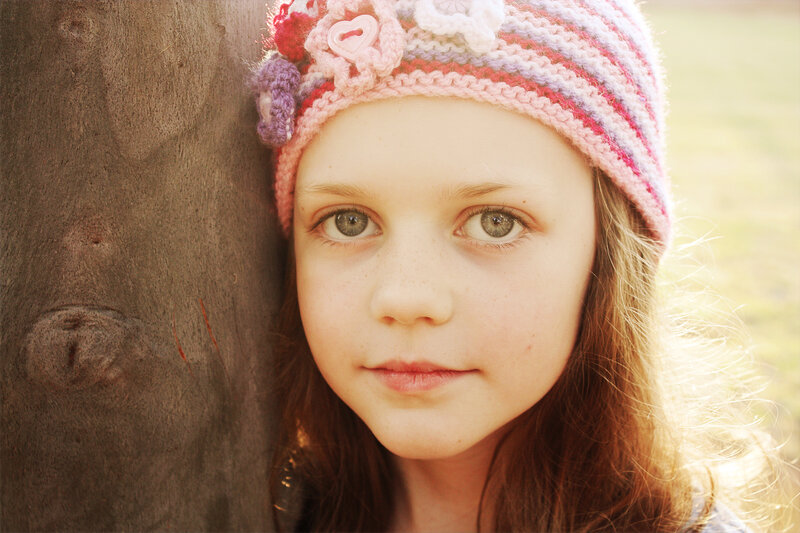 Girl in Knitted Hat